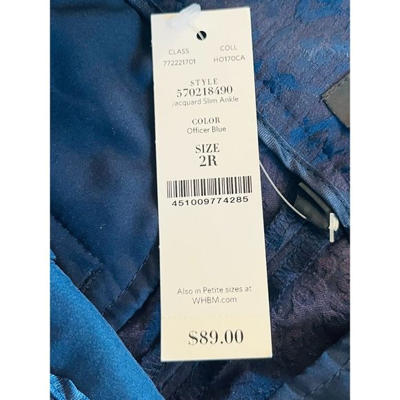 NWT White House Black Market Jacquard Blue Slim Ankle Size 2 $89 Whimsigoth - Picture 7 of 14